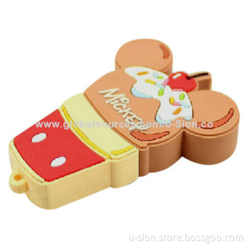 Silicone USB Stick in Ice Cream Shape, Supports Plug-and-play Function, OEM/ODM Orders are WelcomeNew